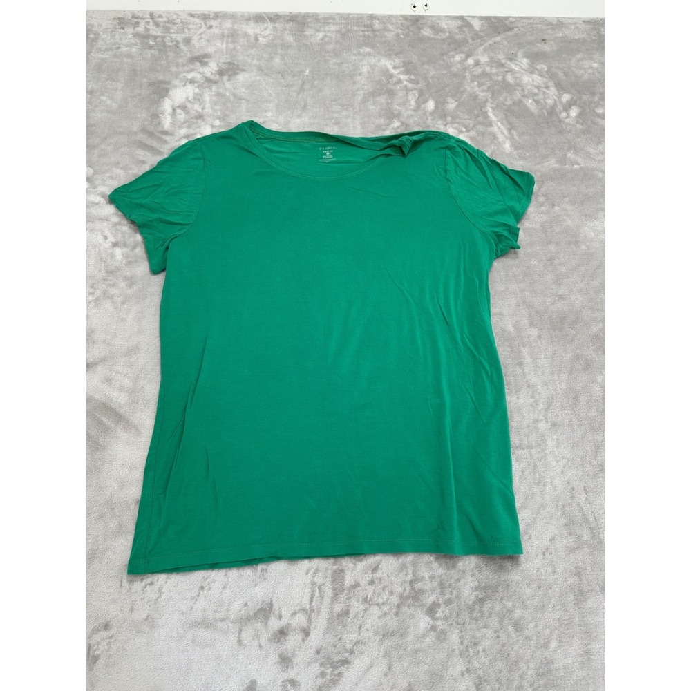 George Top Shirt Women's Size‎ 2XL Green Short Sleeve Round Neck Pullover Top